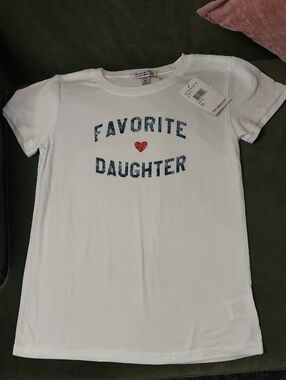 Sub_Urban Riot White Tee with Blue 'Favorite Daughter' and Red Heart